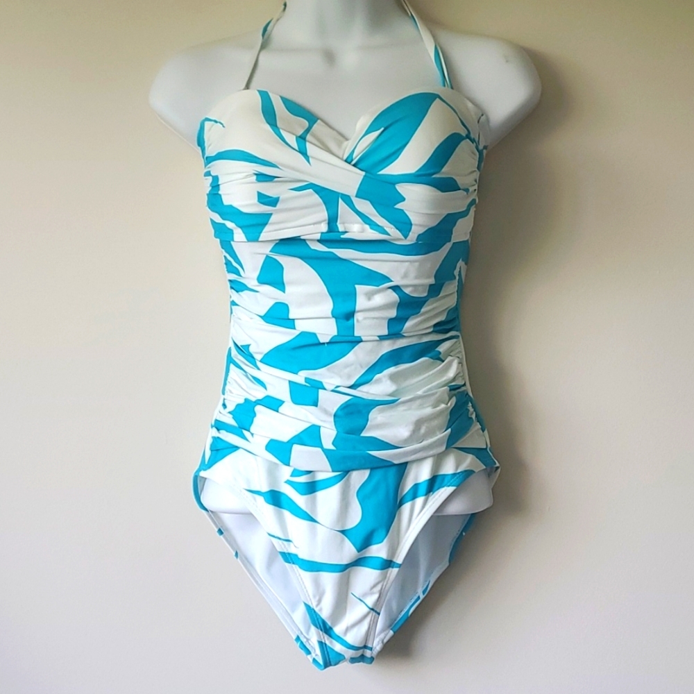 Anne Cole One piece bandeau swimsuit with removable straps Sz.8